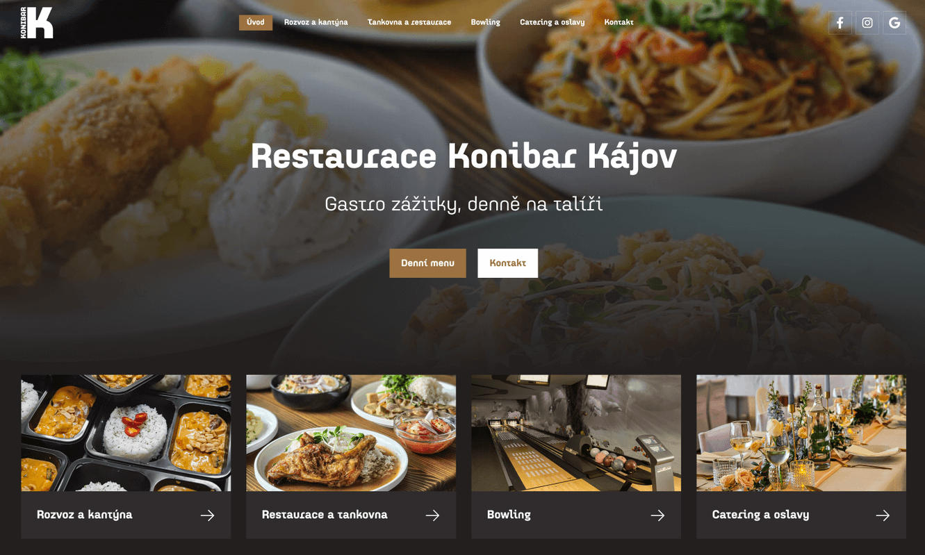 Tvorba webu restaurace nebo jídelny